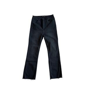 Madame Denim Black Slim Straight Raw Hem Jeans Size 8/10 (EUR 40)